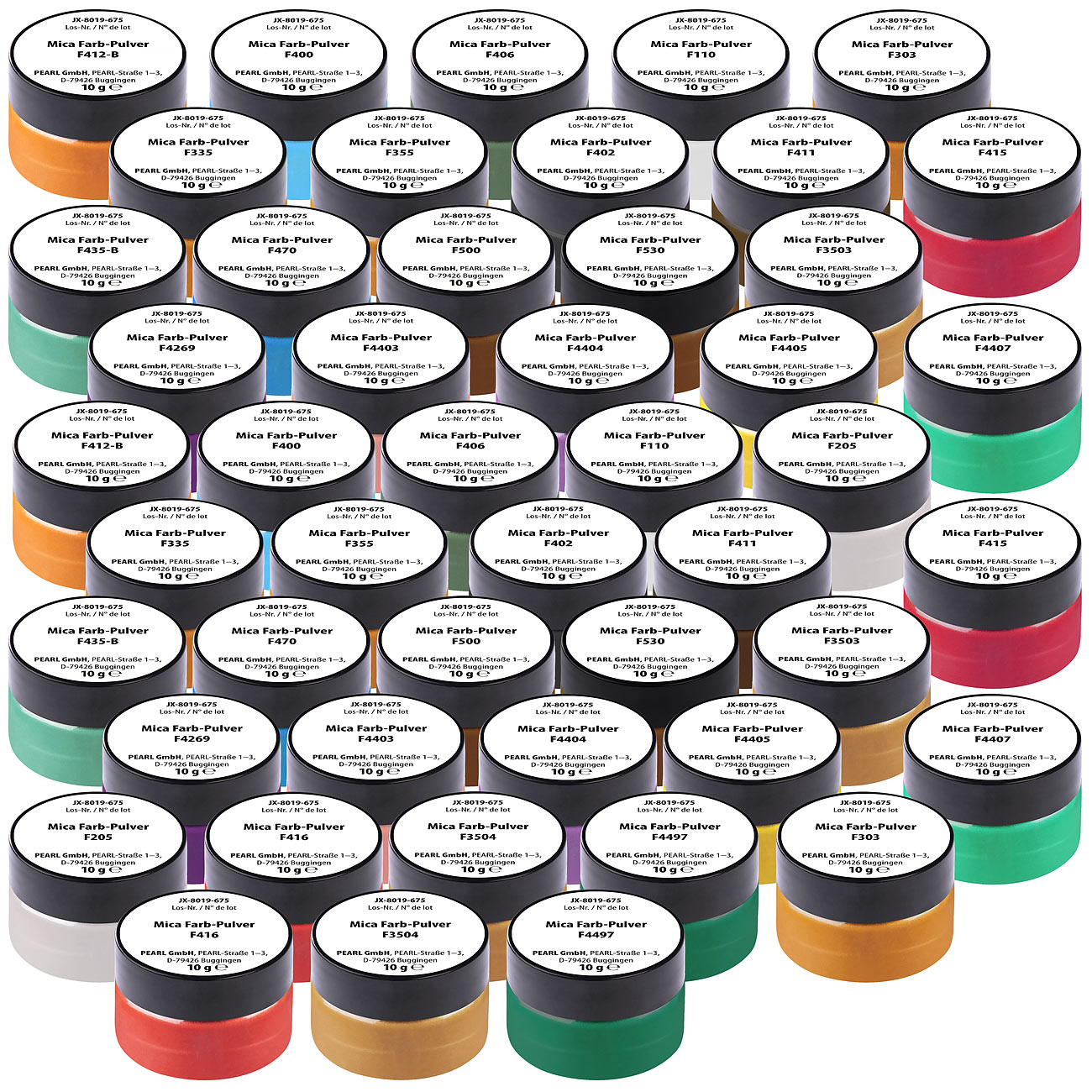 AGT Epoxidharz-Pigment: 48er-Set Mica-Farbpulver, je 10 g/Farbe für Epoxidharz (Pigmentpulver Epoxidharz, Perlglanz-Epoxidharz-Pigmente)