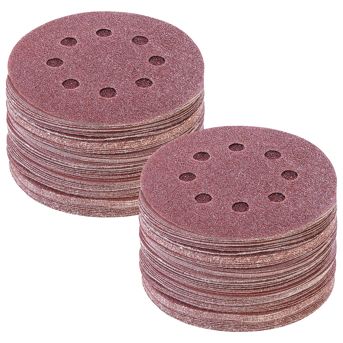AGT papier abrasif 125 mm à velcro: Set de 160 pièces de disques de ponçage velcro pour ponceuses excentriques, Ø 125 mm (set de papier abrasif 125)