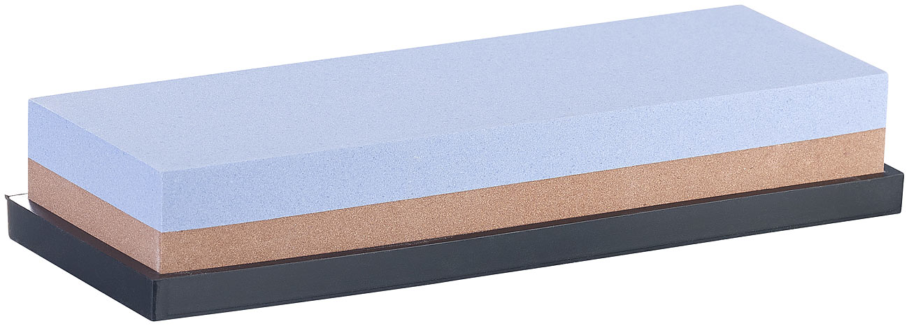 TokioKitchenWare pietre per affilare ad acqua: Pietra per affilare doppia con supporto antiscivolo, grana 240/800 (pietra per affilare, affilatore di)