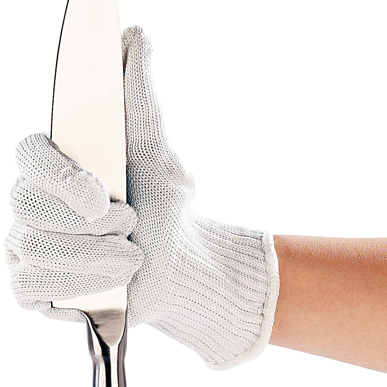 AGT gants de protection: 1 paire de gants en nylon et acier avec protection contre les coupures (gants de coupe, gants de sécurité, gants de cuisine)