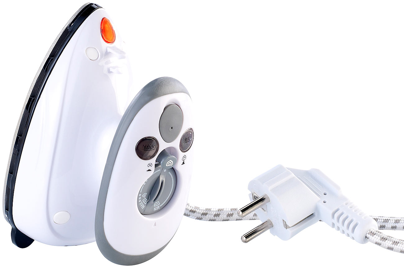 Sichler Mini-Bügeleisen Reise: Reise-Dampfbügeleisen für Reise, 230 V & 110 V (Versandrückläufer) (Bügeleisen für Geschäftsreisen, Mobile Bügeleisen)