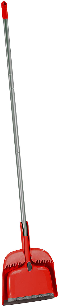 Sichler Kehrschaufel mit Stiel: 4in1-Komfort-Kehrset mit Abzieher und Schaufel, 3-teiliger Stiel (Kehrgarnitur mit langem Stiel, Besen und Schaufel)