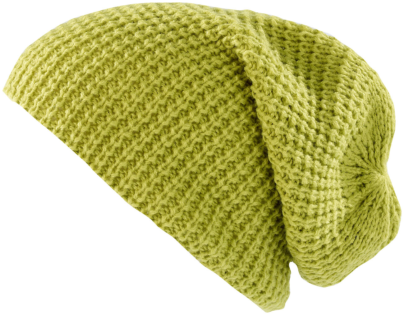 PEARL urban Beanie-Strickmütze: XXL-Strick-Mütze Long Beanie, hellgrün (warme Strickmützen)
