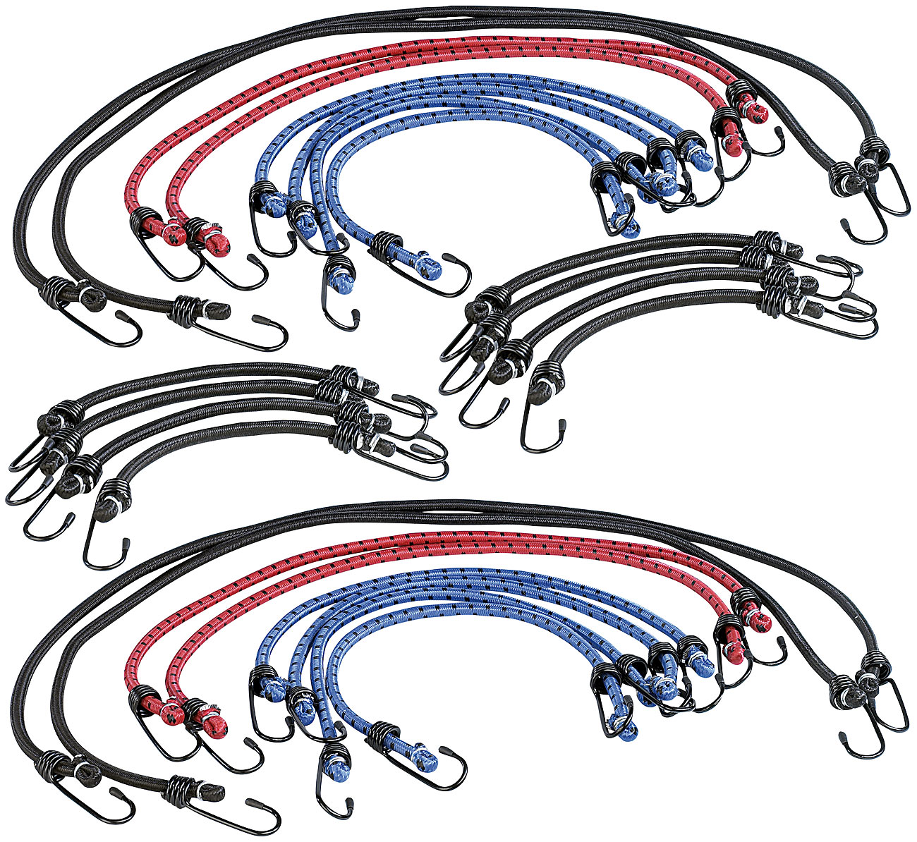 AGT Expander: 2er-Set extra starke Universal-Gepäckspanner, je 12 Stk. (Spanngurte, Spanngummis)