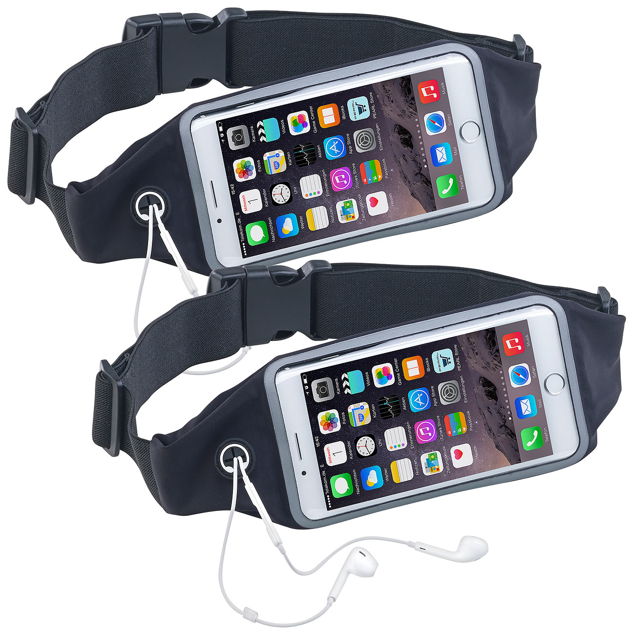 Xcase etui na telefon: Zestaw 2 wodoodpornych pasów sportowych do biegania na smartfony, okno dotykowe (nerka sportowa, wodoodporny pas sportowy do)