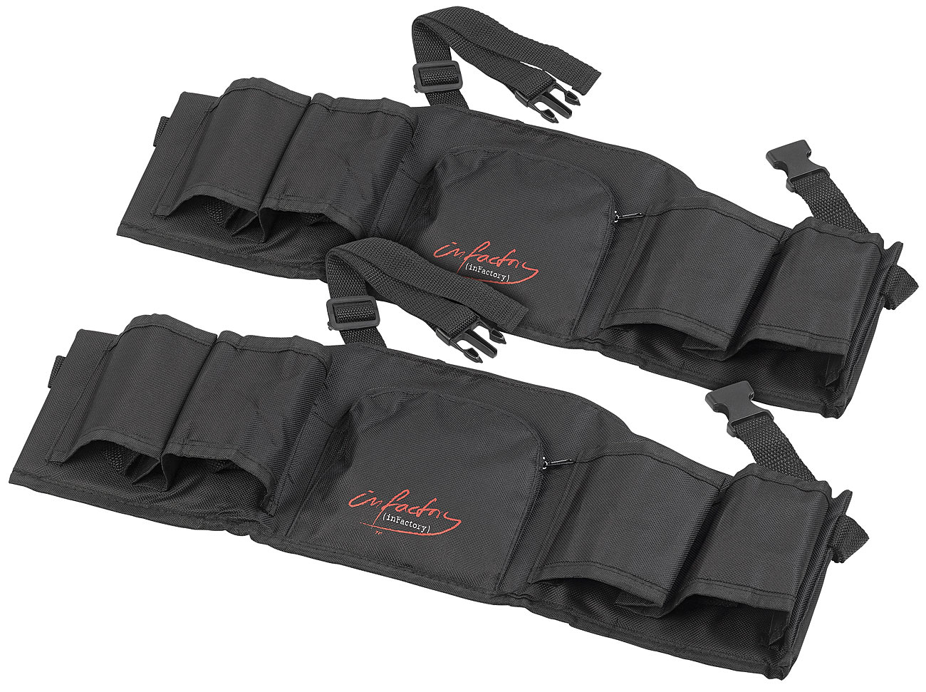 infactory borsa a tracolla marsupio: Set da 2 cinture 2in1 con 4 portabottiglie Ø 7cm, lunghezza 72-160cm (marsupio con portabottiglie marsupio con)