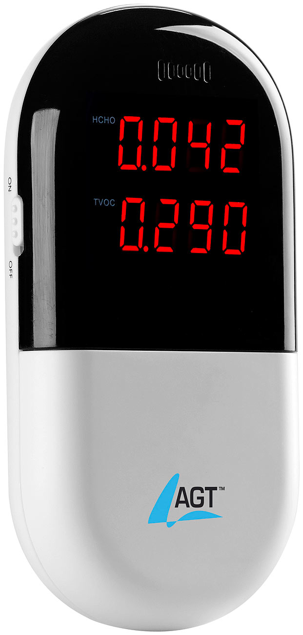 AGT Luftqualität: Raumluft-Messgerät für HCHO & TVOC Versandrückläufer (Schadstoffmessgerät Raumluft, Innenraumluft-Messgeräte)