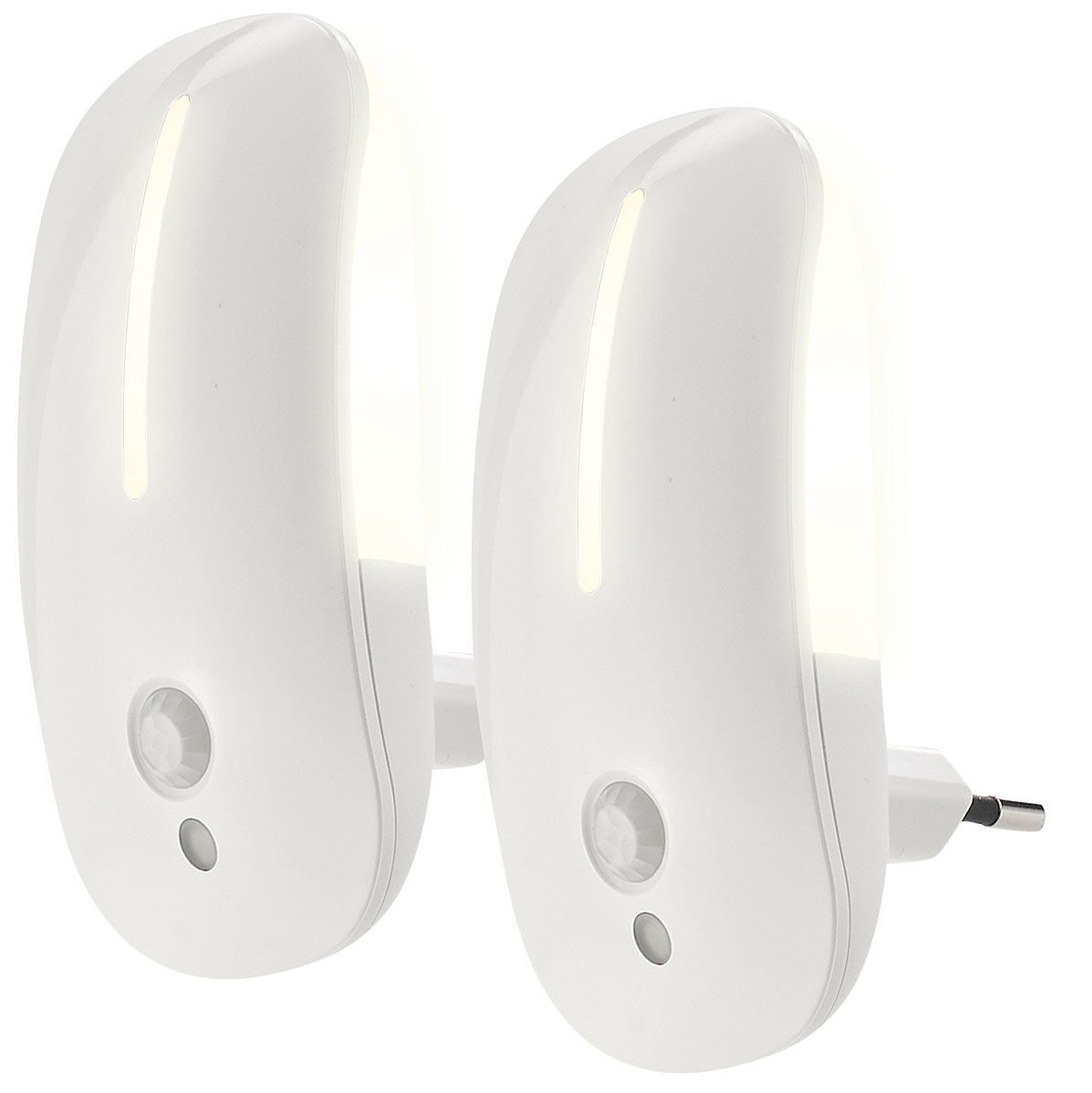 Lunartec détecteur de mouvement seniors: 2 lampes de nuit à prise LED avec capteur de mouvement et capteur crépusculaire (détecteur de mouvement)