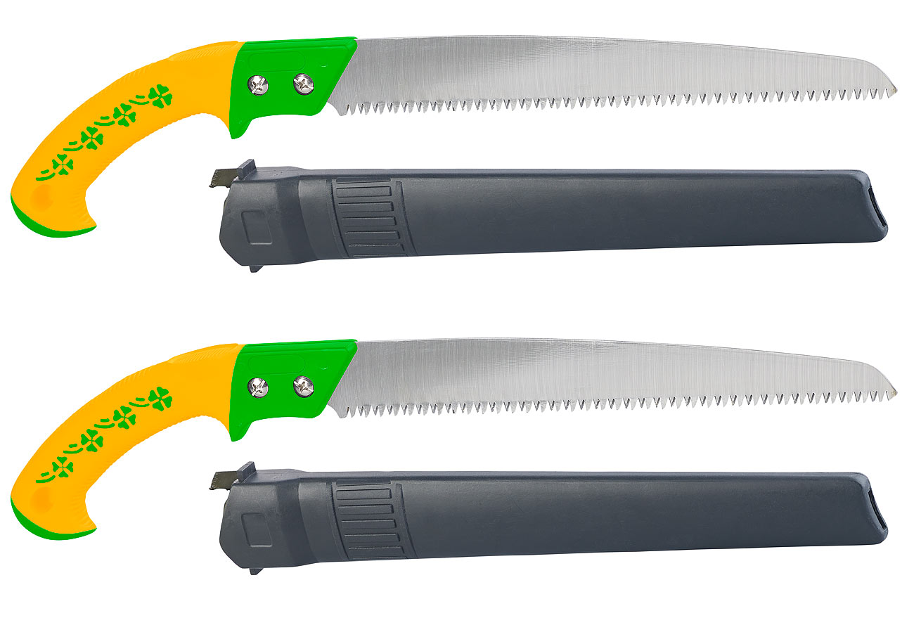 Royal Gardineer Säbelsäge: 2er-Set Handsägen mit Grobzahnung & Holster, 30-cm-Sägeblatt (Garten Handsäge, Gärtnersägen)