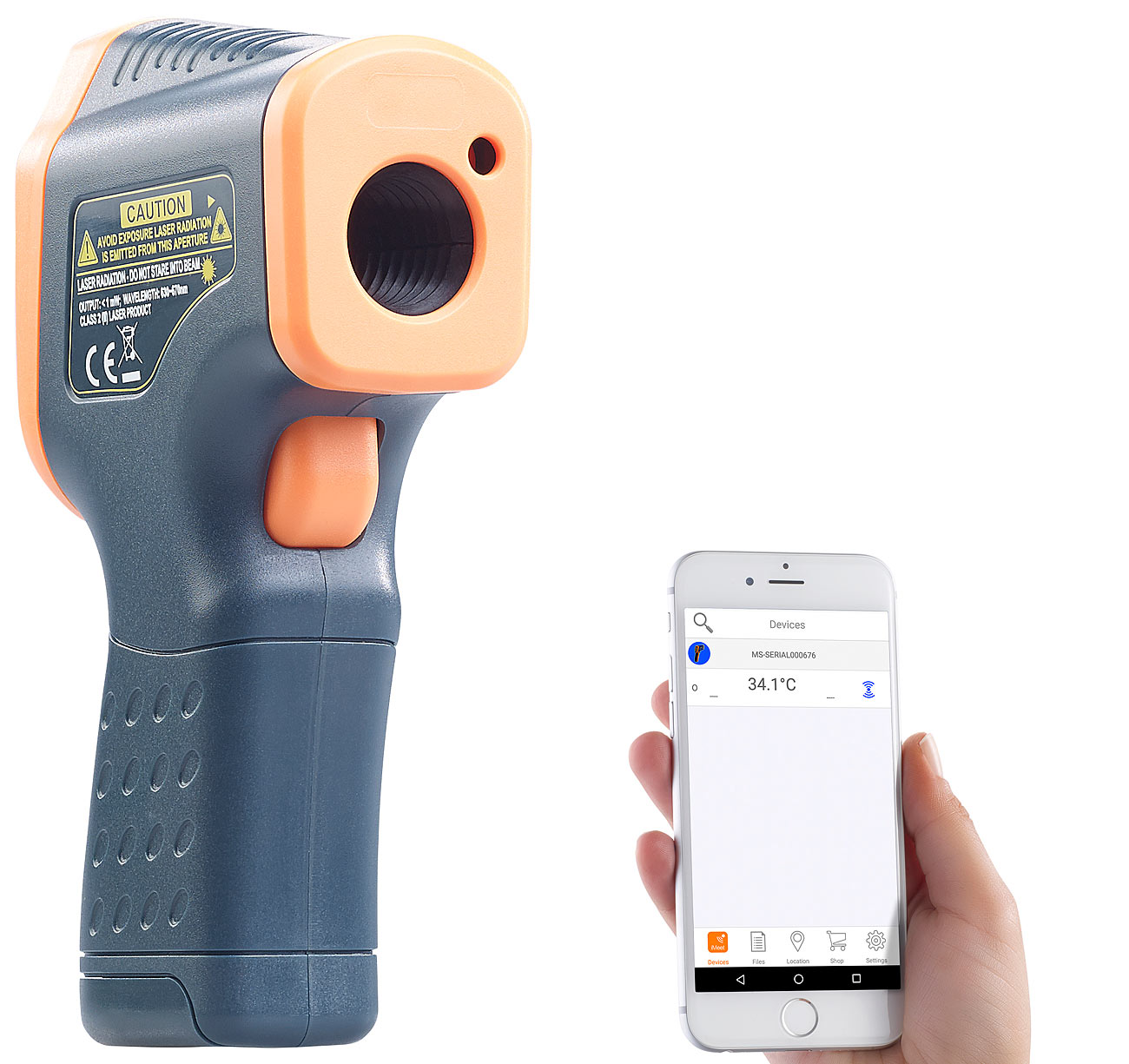 AGT Infrarot Messgerät: Profi-Infrarot-Thermometer mit Laser, -50 bis +600 °C, LCD, Bluetooth (IR Thermometer, Pyrometer)