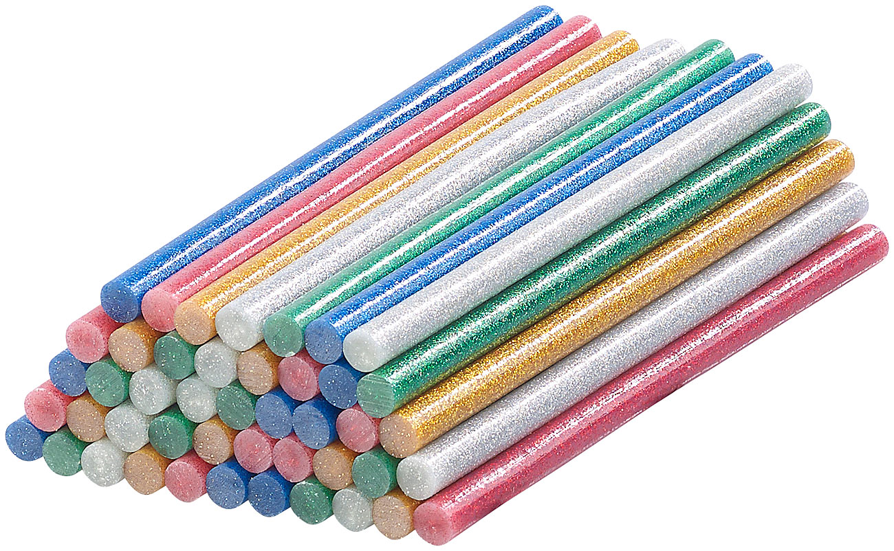 AGT colla a caldo: 50 colla sticks per pistole a caldo, 11 x 200 mm, colorati e glitterati (pistola per colla a caldo, bacchetta adesiva per pistola)