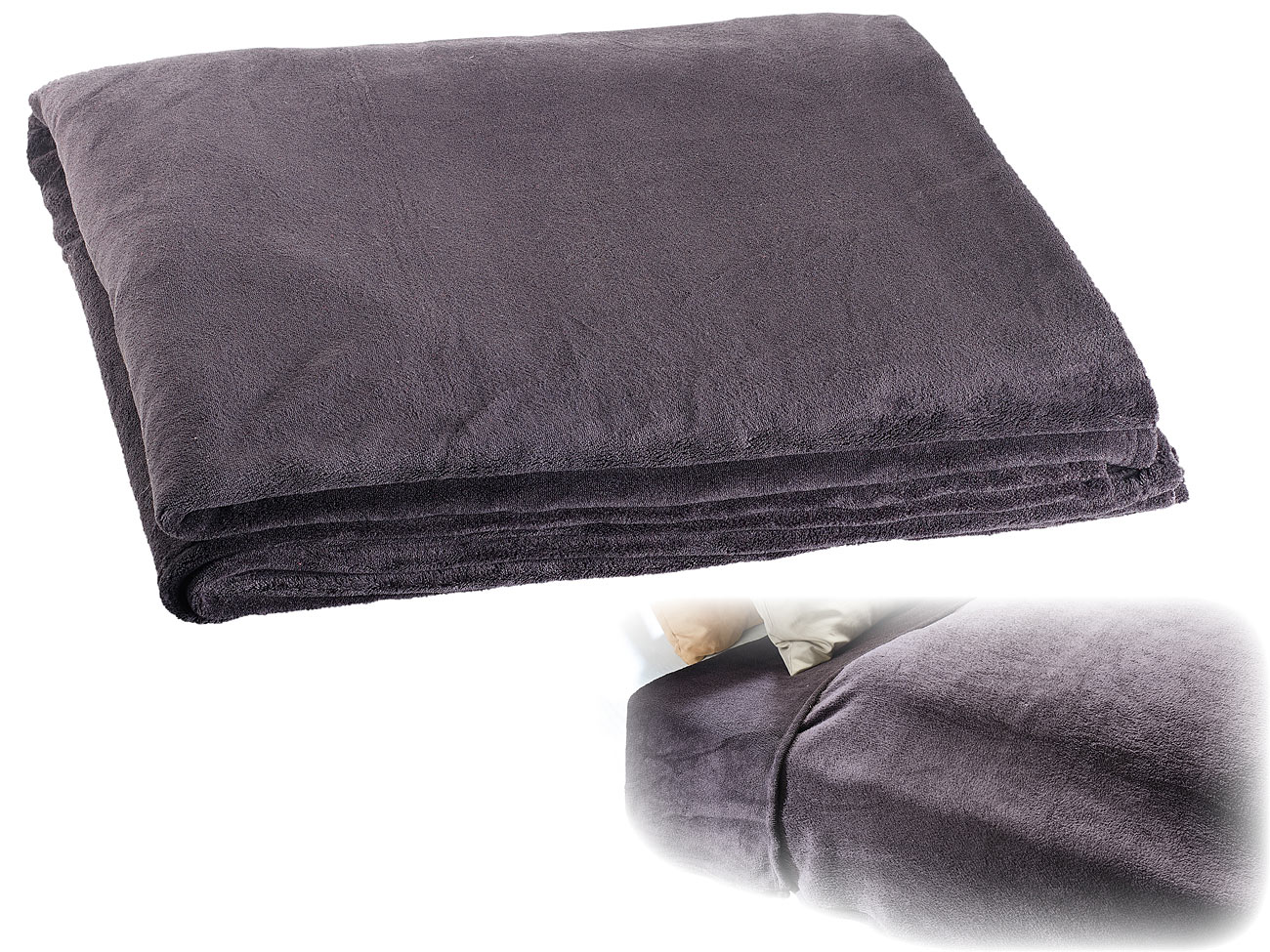 Wilson Gabor copriletto copriletto copriletto copriletto: Coperta extra-large di lusso in microfibra, 240 x 220 cm, 300 g/m², nera (coperta calda e)