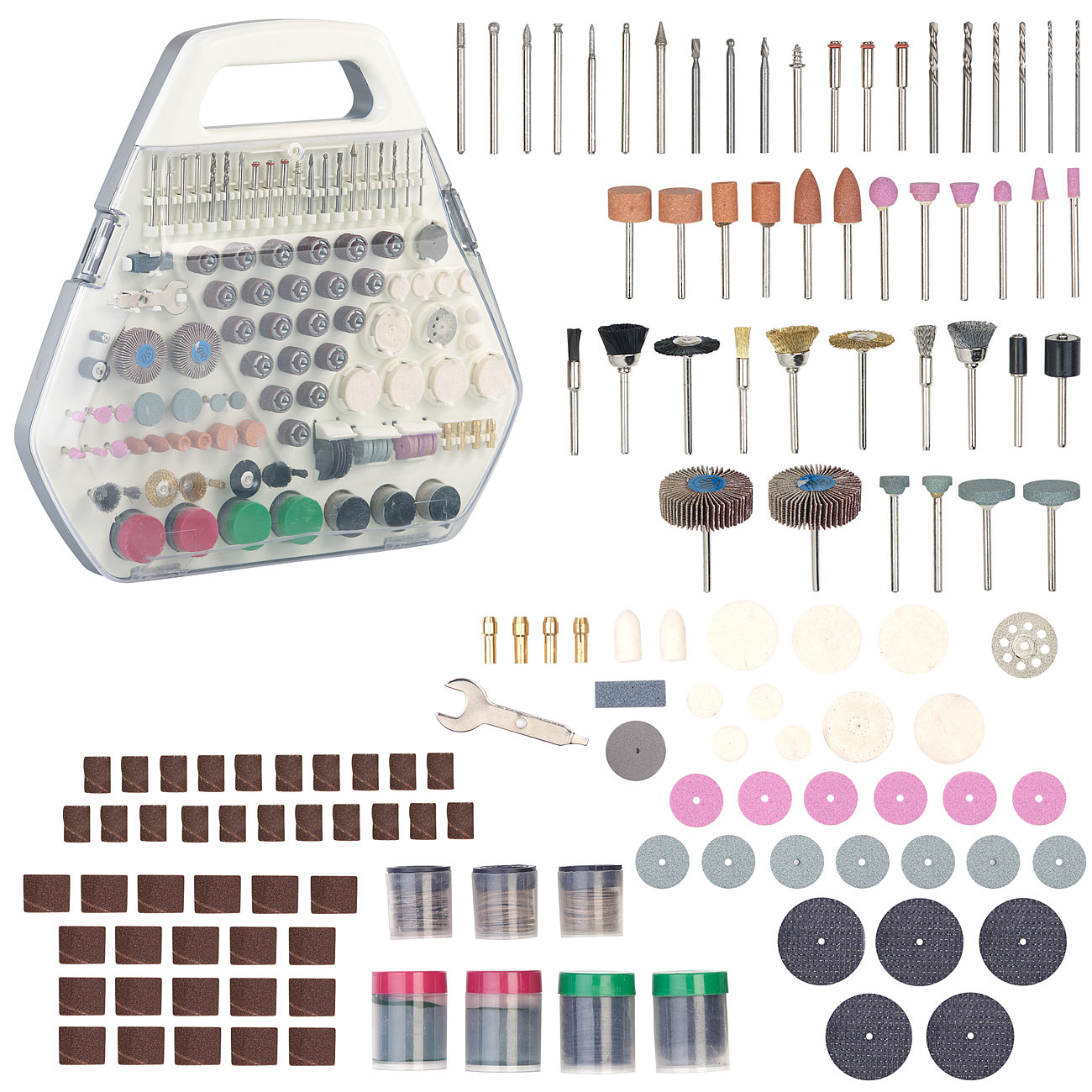 AGT fresa: Set di accessori XL da 300 pezzi per strumenti multifunzione con valigetta di ordinamento (utensile multifunzione a batteria, set)