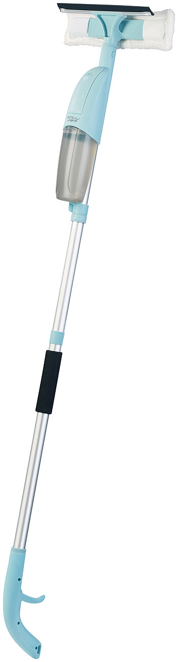 Sichler Fenster Mop: 2in1-Fenster- & Bodenwischer, Sprühfunktion, Teleskopgriff, 350ml Tank (Wischer mit Sprühfunktion, Fensterreiniger mit)