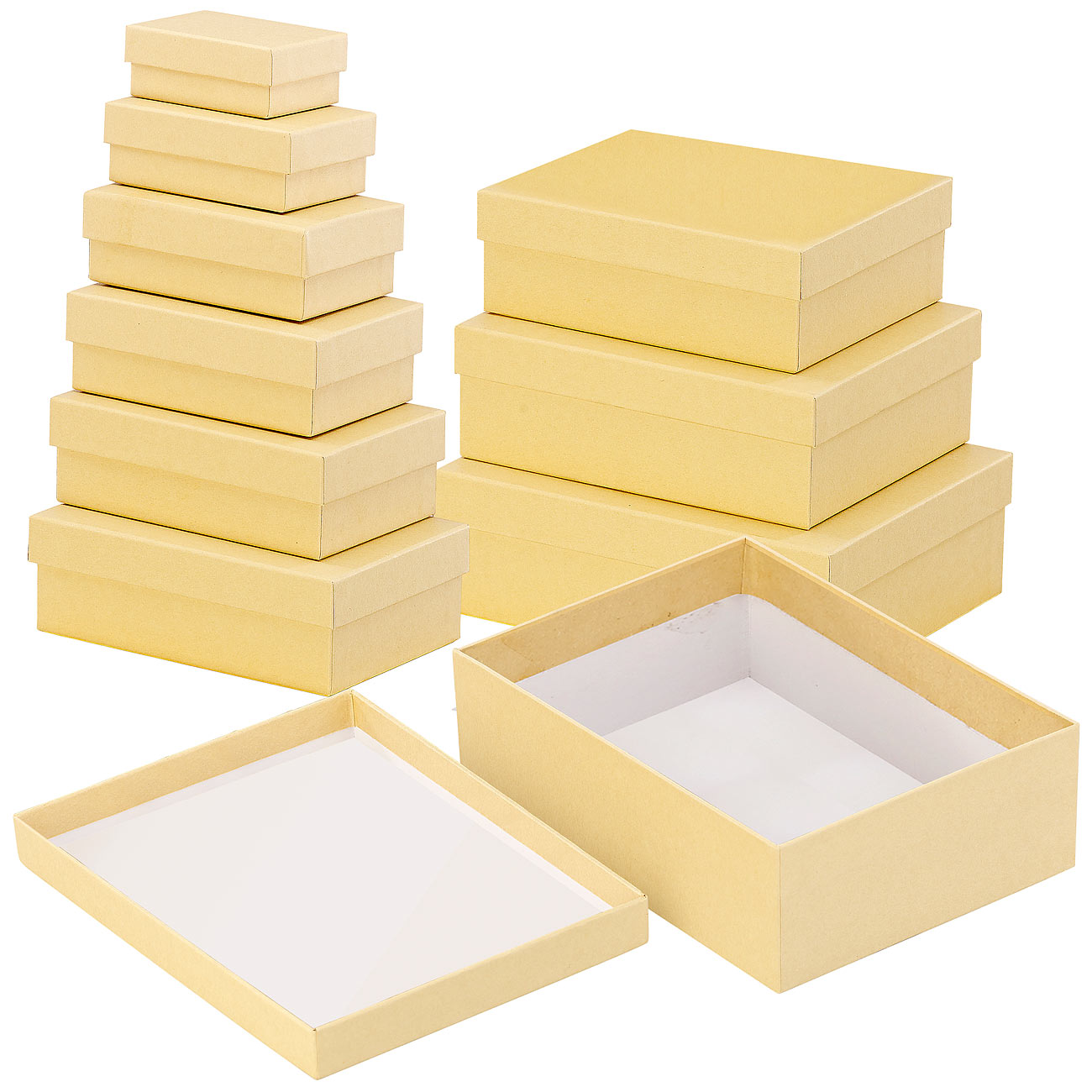 Your Design scatola regalo scatola regalo: Set da 10 scatole regalo e di stoccaggio neutre, 10 dimensioni (scatola di conservazione per bambini)
