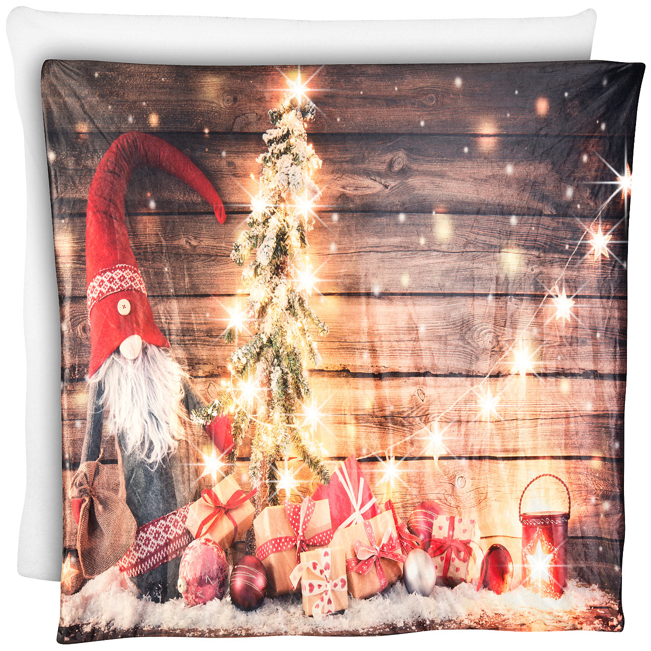 infactory couverture de Noël: Couverture douillette avec motif de Noël et 10 LED blanc chaud, 150 x 140 cm (couverture douillette de Noël, couverture)