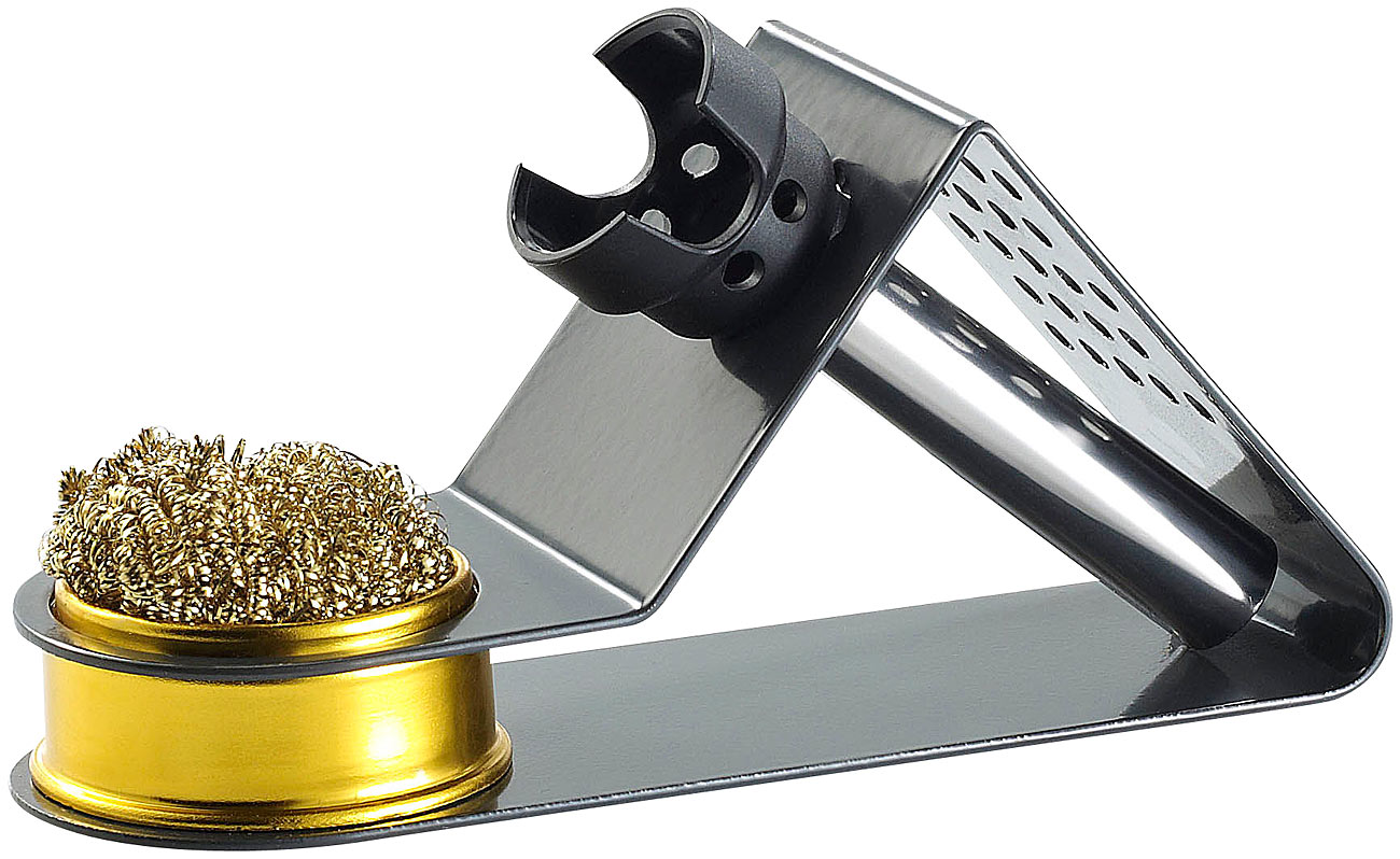 AGT supporto per saldatore: Supporto per saldatore compatto con lana a spirale (supporto per saldatore, porta saldatore, stazione saldante)