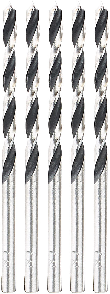 AGT set di punte per legno: Set di punte per legno, 3 mm, 5 pezzi (set di punte per legno con gambo cilindrico)