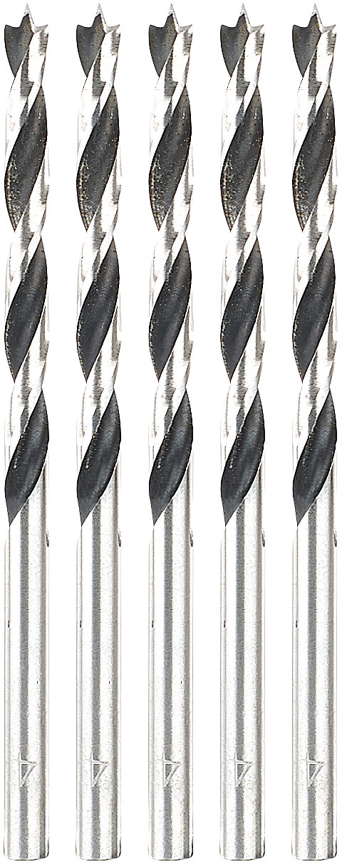 AGT HSS Holzbohrer-Set: Bohrer-Set für Holz, 4 mm, 5 Stück