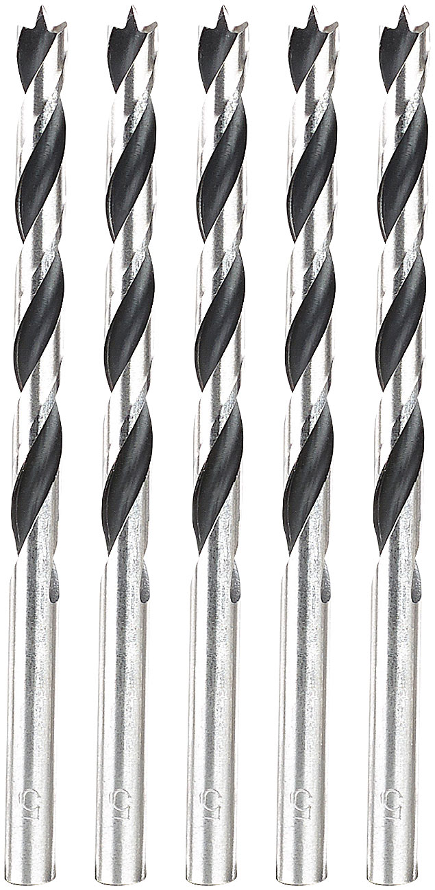 AGT Holzbohrerset: Bohrer-Set für Holz, 5 mm, 5 Stück (Holzbohrer)