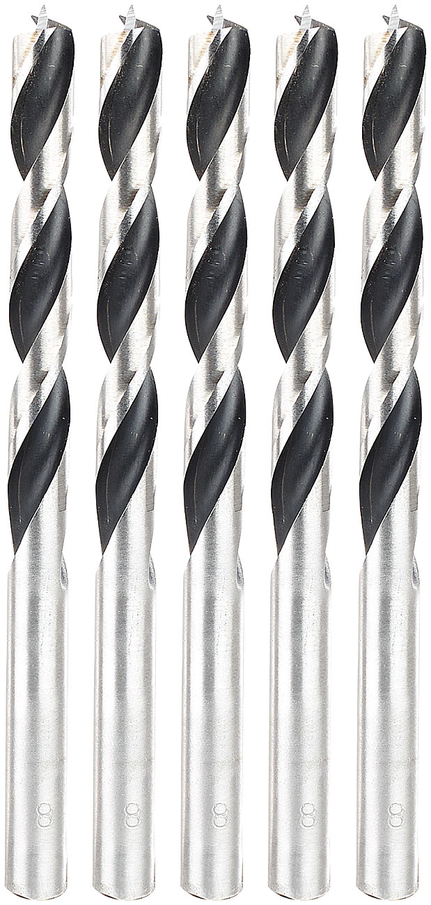 AGT juegos de brocas: Juego de brocas para madera, 8 mm, 5 piezas (juegos de brocas, broca para madera)