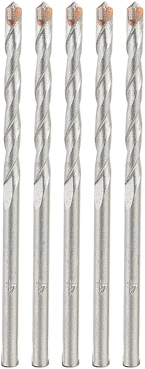 AGT Betonbohrer Aufsatz: Beton-Bohrer-Set für Schlag- und Drehbohrer, 4 mm, 5 Stück (Bohrer Aufsatz, Bohrfutter)