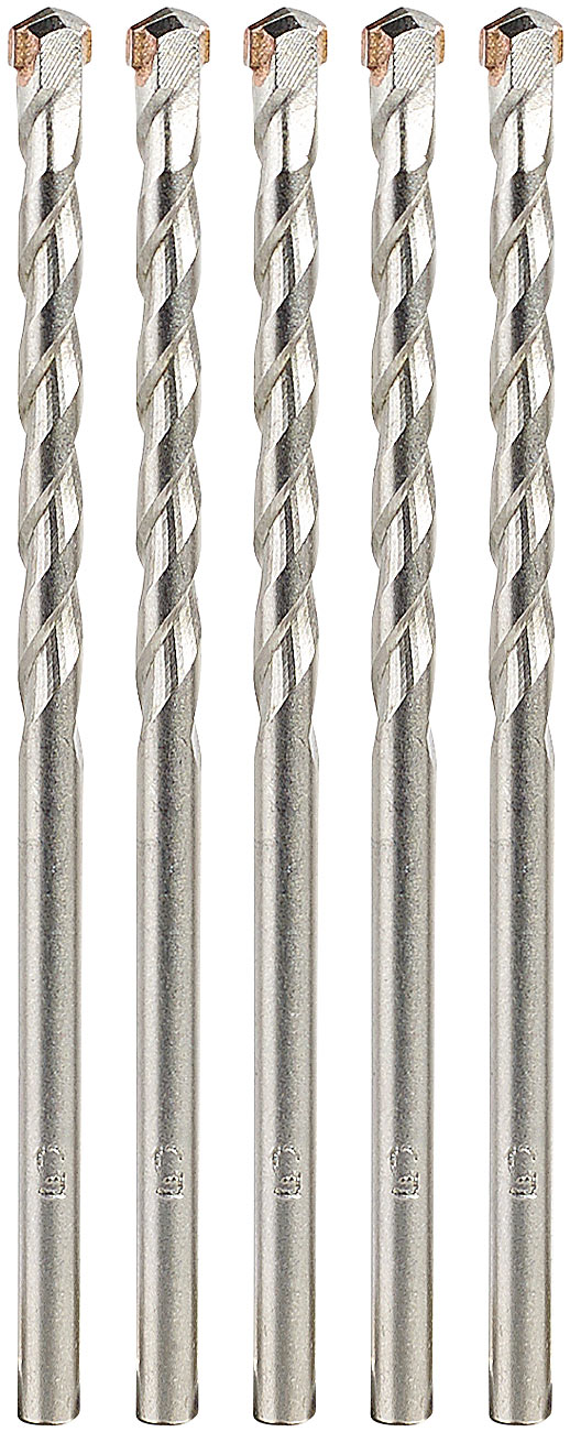 AGT Bohrer für Mauerwerk: Beton-Bohrer-Set für Schlag- und Drehbohrer, 5 mm, 5 Stück (Schlag-Bohrersatz, Bohrfutter)