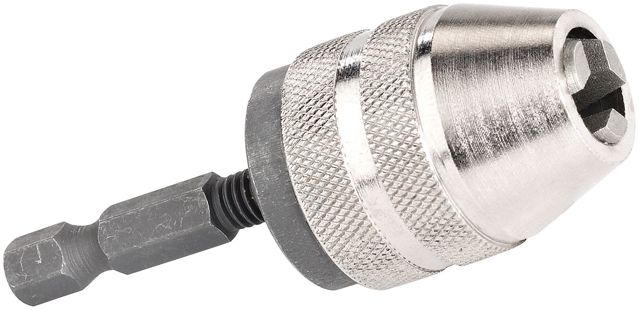 AGT portabits mandrino portabits mandrino: Mandrino a sgancio rapido per avvitatori a batteria, gamma di serraggio 0,5 - 6,5 mm (akkubohrschrauber)