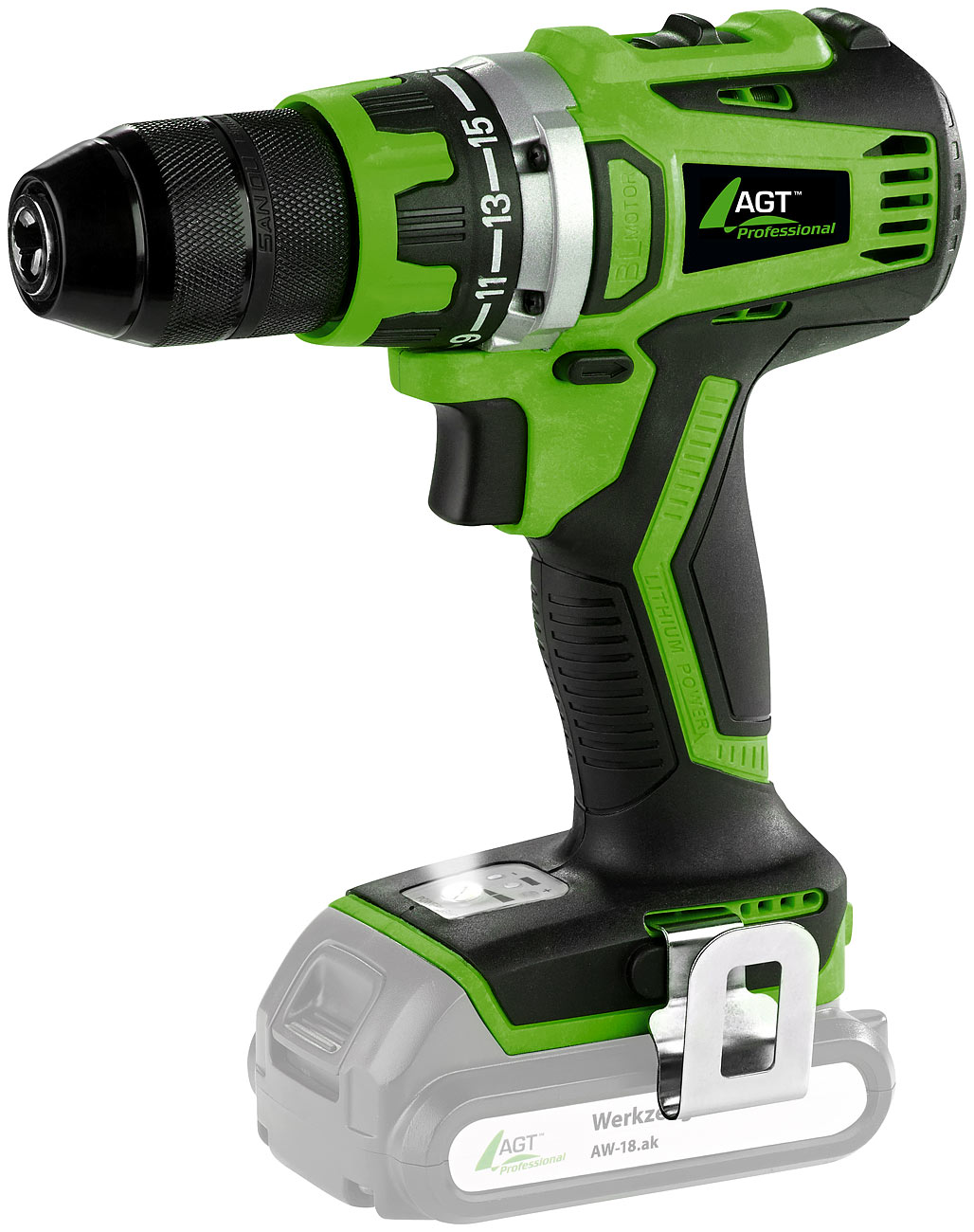 AGT Professional Akku Bohrmaschine: Akku-Bohrschrauber AW-18.bs, Versandrückläufer (ohne Akku) (Akku-Bohrschrauber, bürstenlos, Bohrschrauber mit)