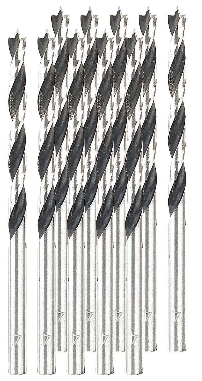 AGT Holzbohrer: Bohrer-Set für Holz, 4 mm, 10 Stück (Holzbohrer Set)