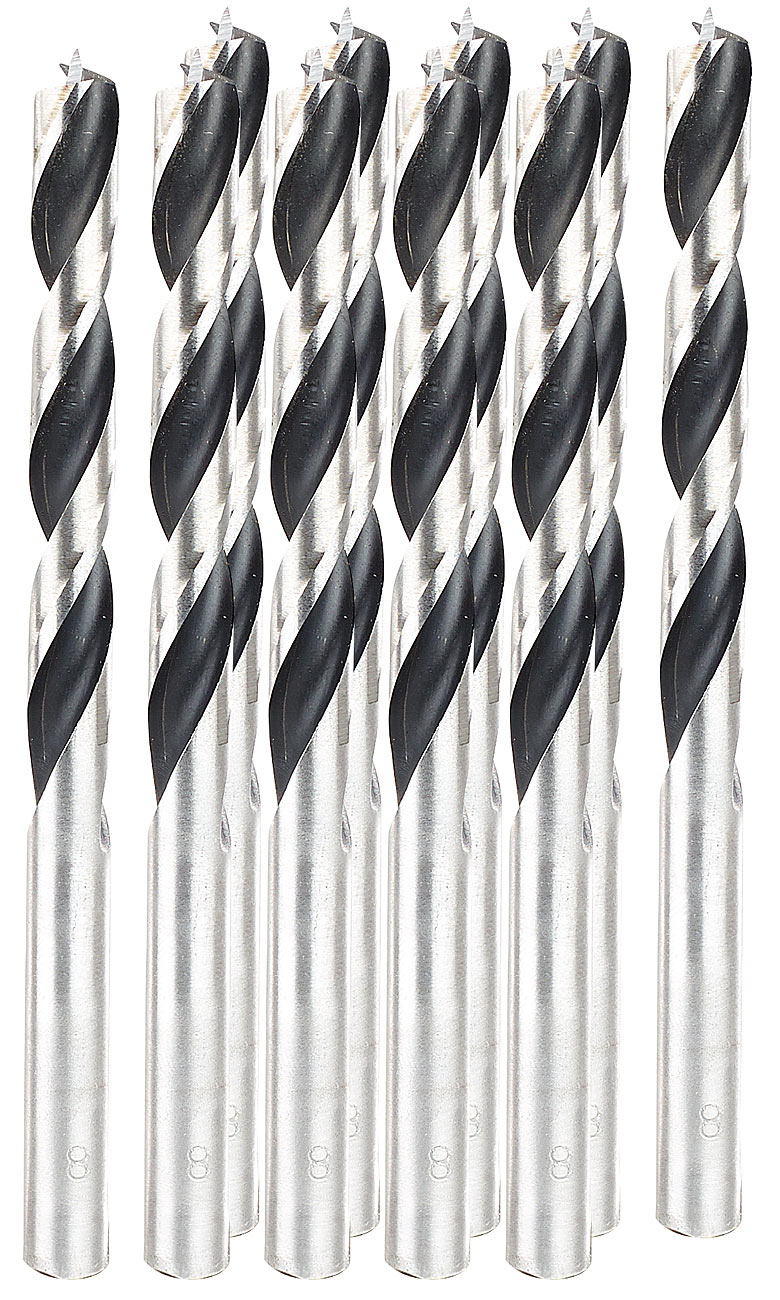 AGT Holzbohrer: Bohrer-Set für Holz, 8 mm, 10 Stück