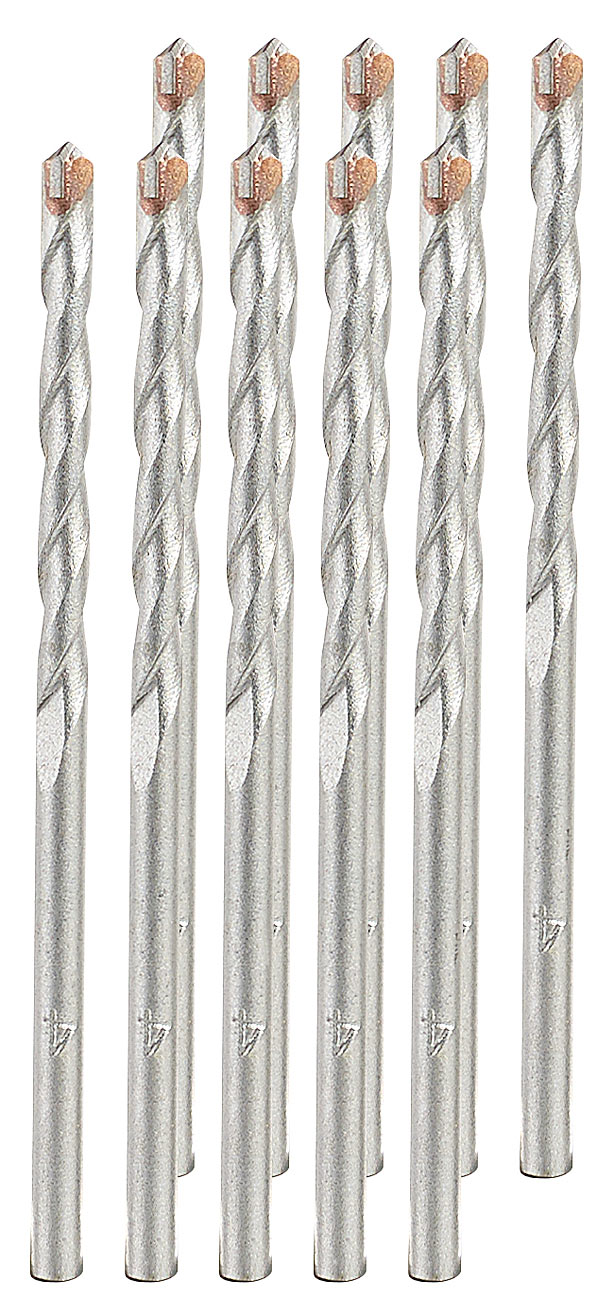 AGT set di trapani a pietra set di trapani a pietra: Set di punte per trapano in cemento, 4 mm, 10 pezzi (trapano per muro trapano per muro, mandrino)