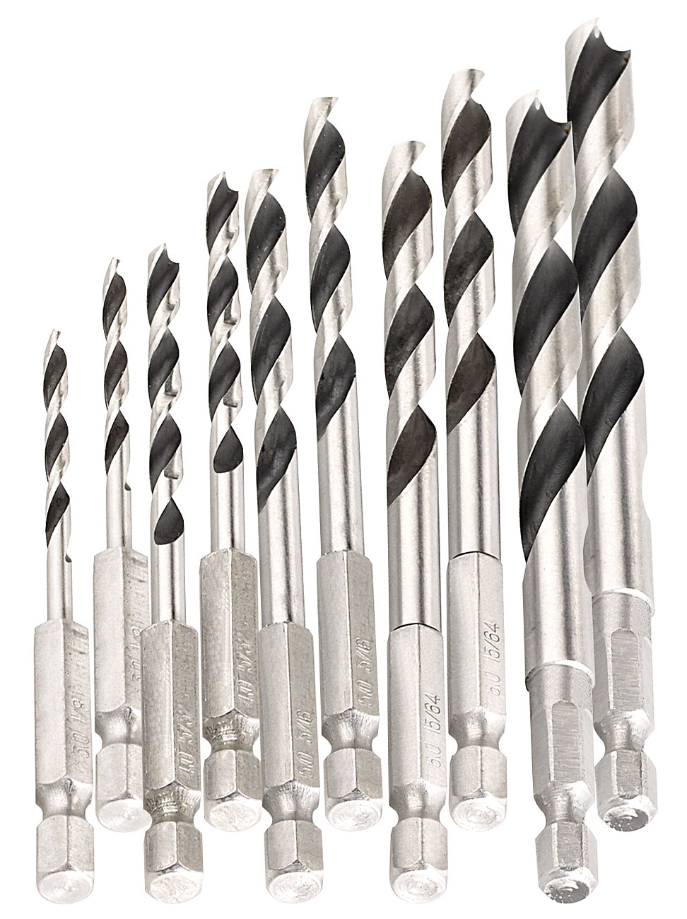 AGT perceuse avec prise de bit: Set de forets en bois pour perceuse sans fil, 3 - 8 mm, 10 pièces (embout de perçage pour visseuse rechargeable)