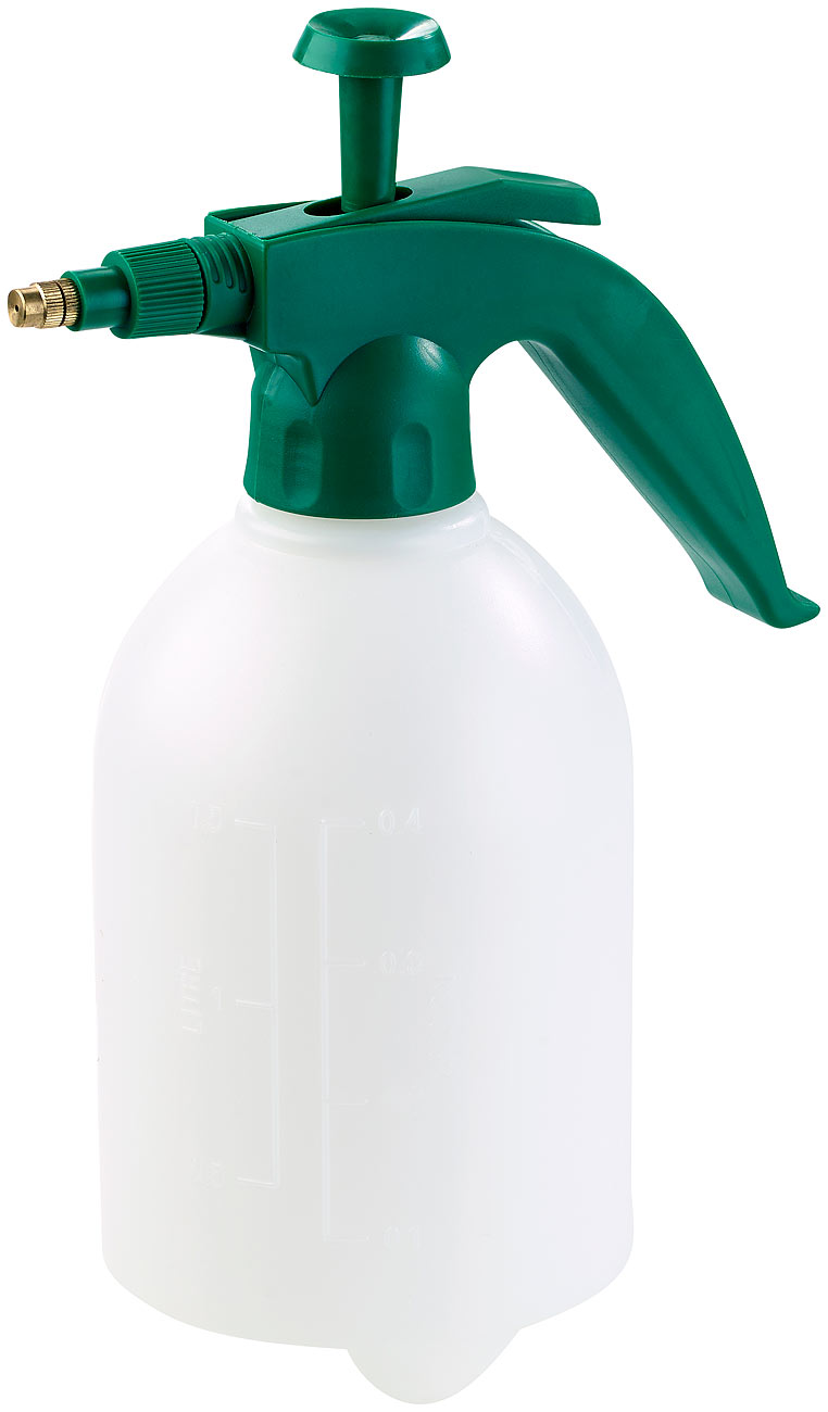 PEARL pomp spuitfles: Pomp-drukspuit met messing spuitmond en veiligheidsventiel, 1,5l (pomp spuitfles, pumpsprayfles, pompfles)