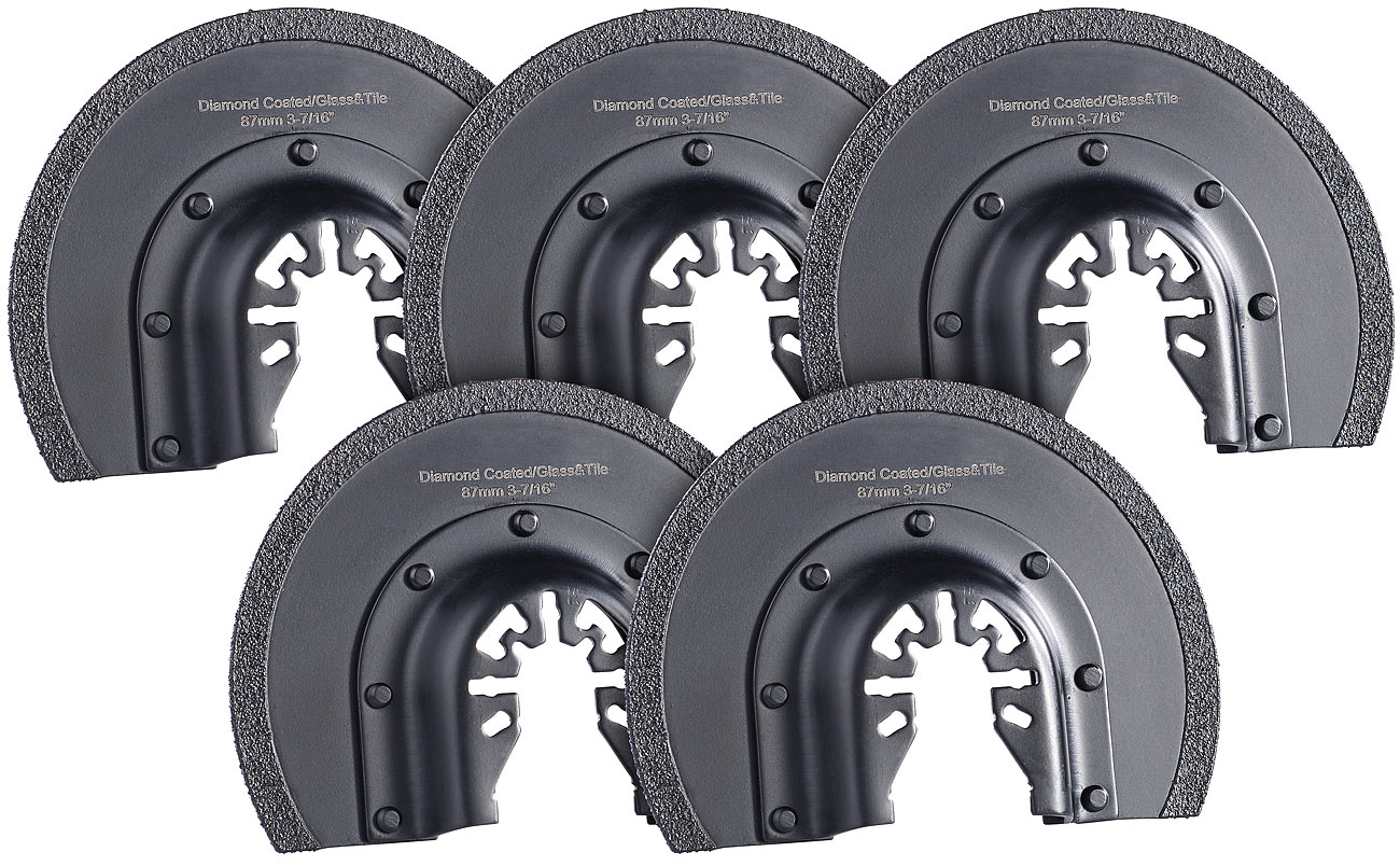 AGT Professional lama per sega multitool: Lama circolare rivestita in diamante, 87 mm, serraggio rapido, set da 5