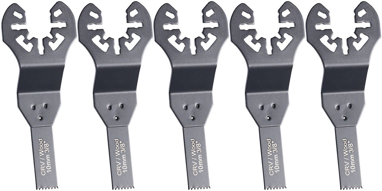 AGT Professional lame de scie multitool: Lame de scie plongeante standard, 10 mm, CRV, changement rapide, ensemble de 5 (lame de scie)