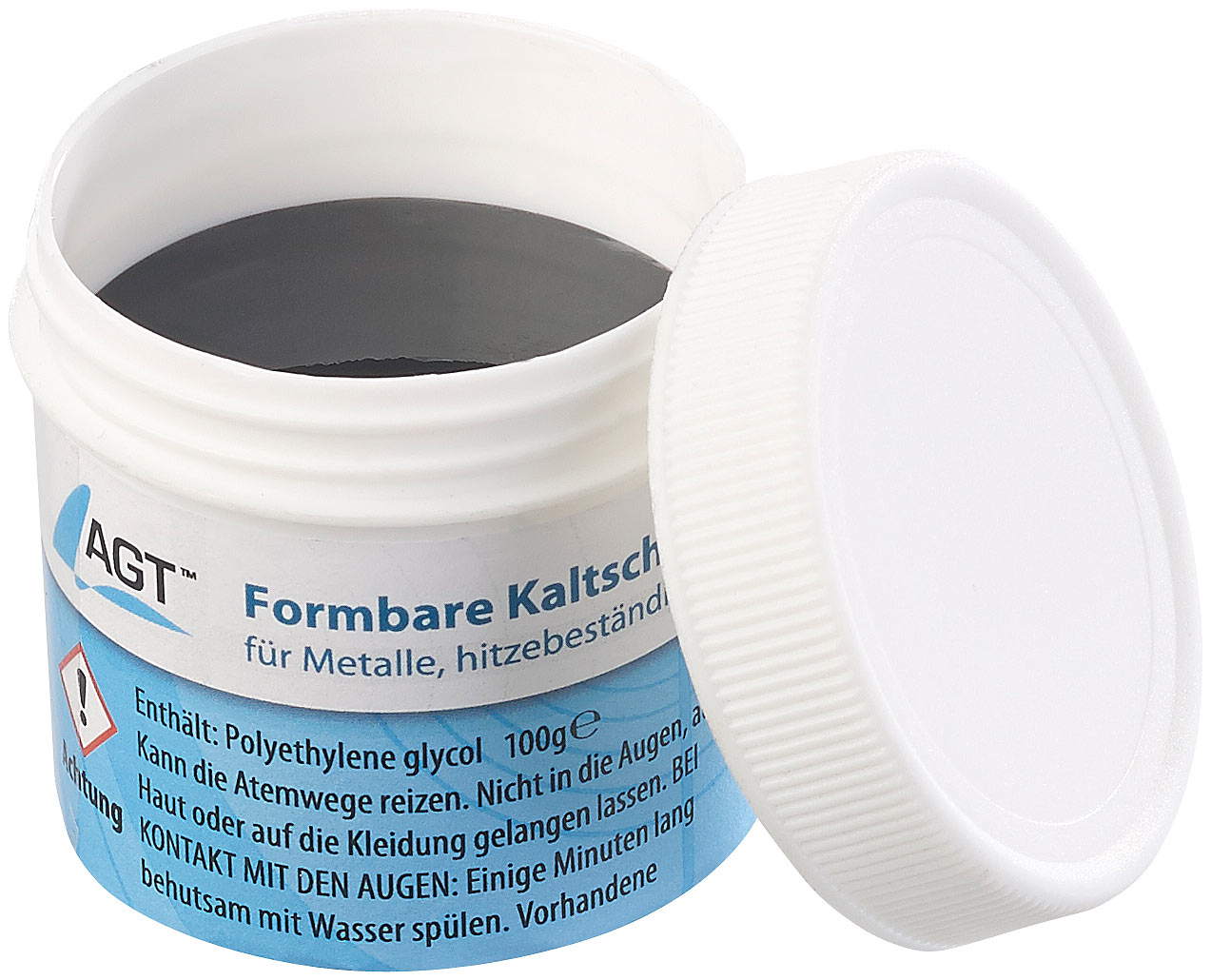 AGT Flüssigmetall: Kaltschweißmasse für Metalle, hitzebeständig bis 1.100 °C, 100 g (Kaltschweiß, Kaltschweißpasten für Metalle)