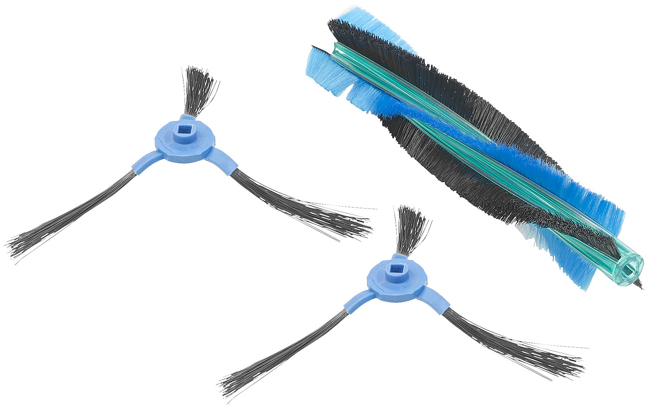 Sichler Saugroboter Teppich: 3er-Set Ersatz-Bürsten für WLAN-Staubsauger-Roboter PCR-7000 (Bodenstaubsauger beutellos, Wischroboter)