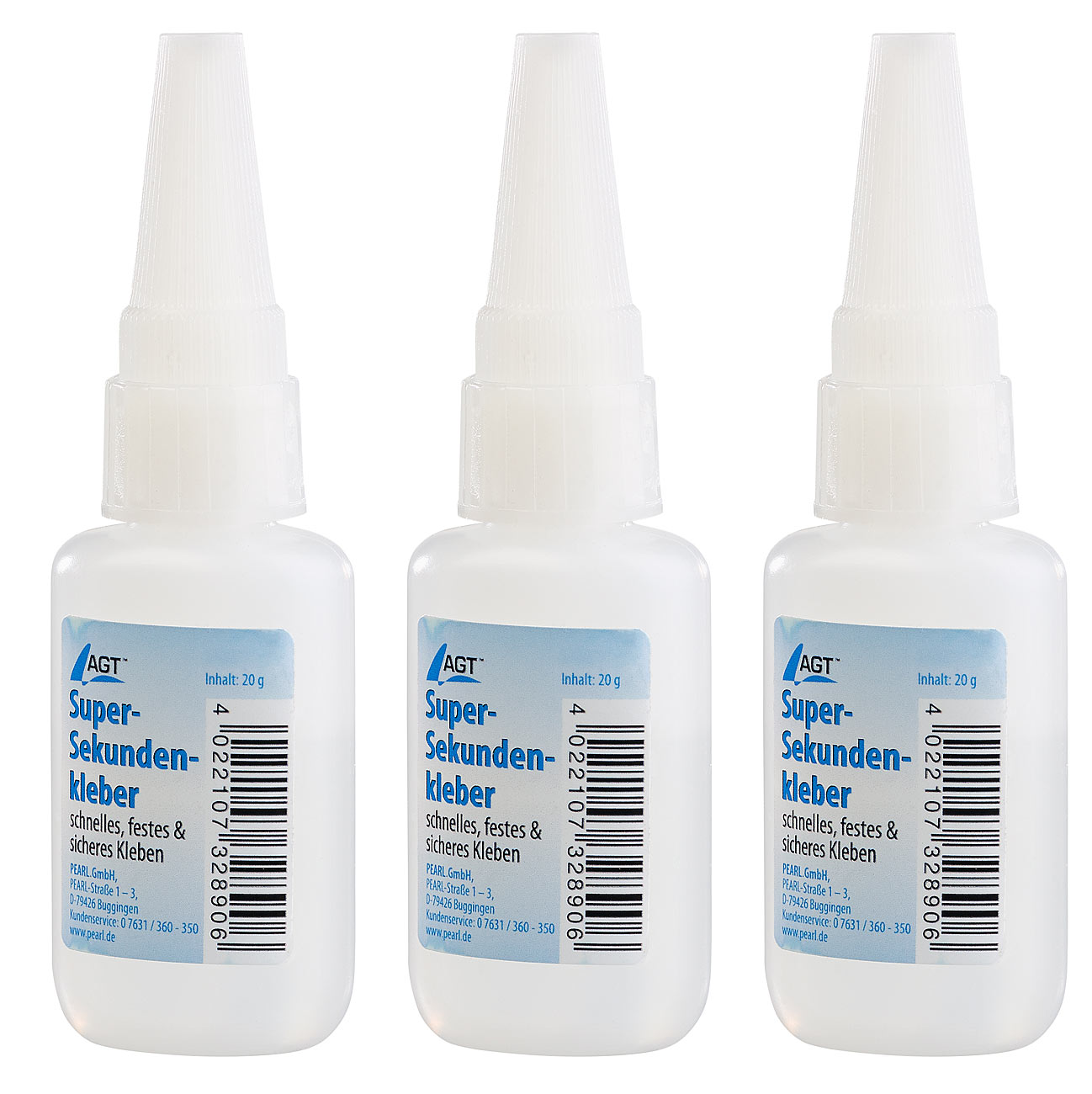 AGT pegamento instantáneo: Juego de 3 pegamentos instantáneos (3x 20 g) (pegamento instantáneo, pegamento instantáneo líquido, pegamento multiusos)