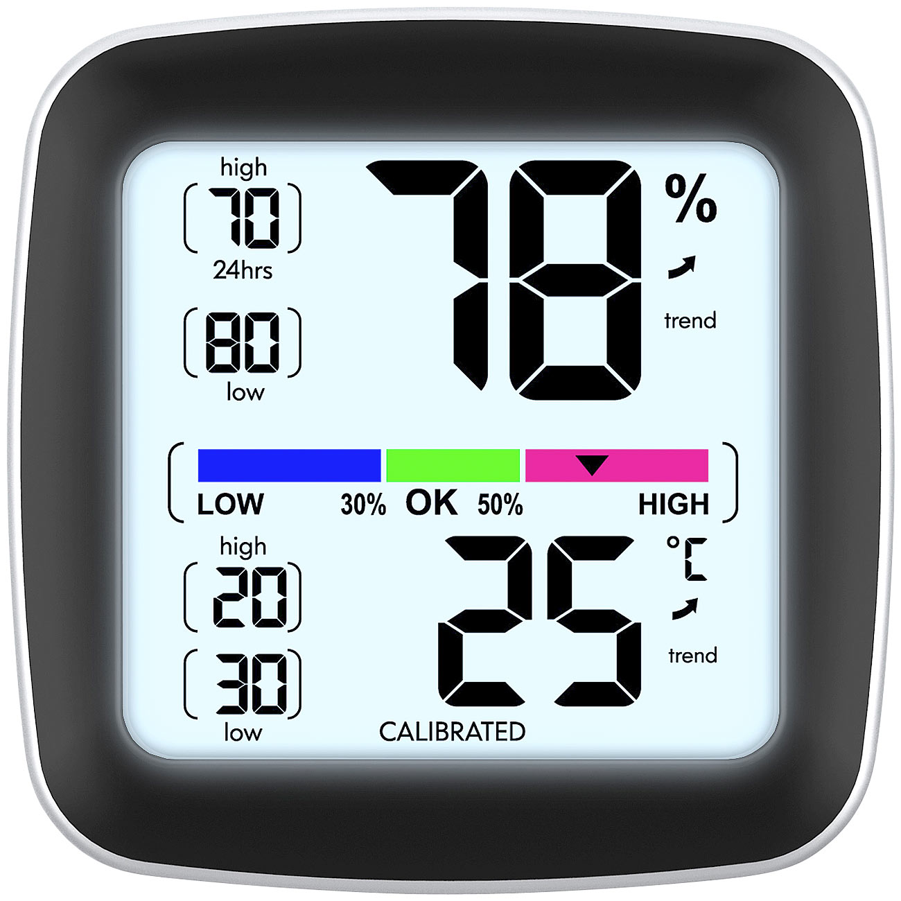infactory higrómetro termómetro: Termo-/Higrómetro digital de precisión con pantalla LCD, calibrable (higrómetro termómetro, termómetro multifunción)