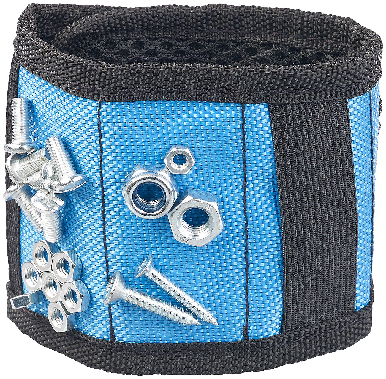 AGT braccialetto magnetico: Bracciale magnetico per chiodi e viti con 6 magneti, elastico e tasca (braccialetto magnetico per viti, bracciale)