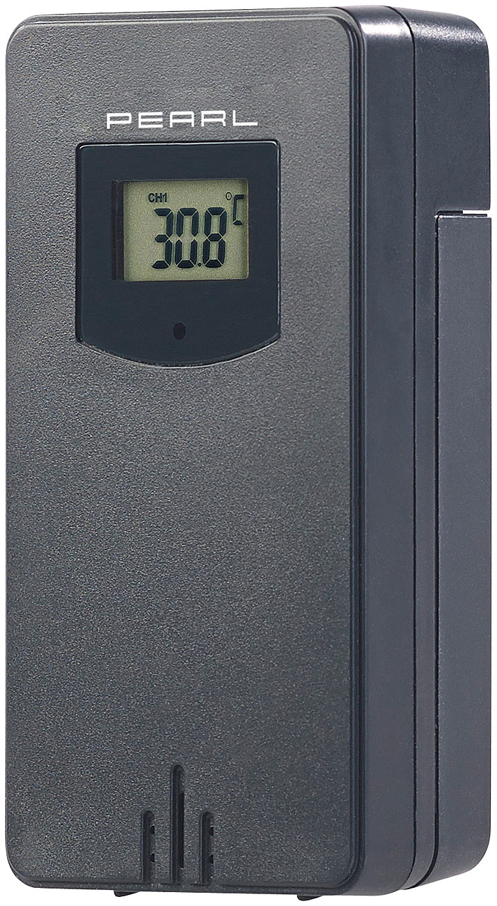 PEARL weerstationsensor: Draadloze buitensensor voor weerstation FWS-70, 60 m bereik, IP44 (weerstationsensor, weerstation met buitenthermometer)