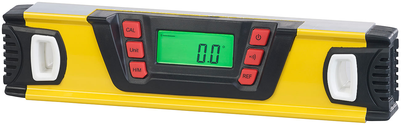 AGT Digitaler Winkelmesser: Digitale Wasserwaage mit Winkel-Messfunktion und LCD-Display, 25 cm (Wasserwaage mit Winkelmesser, Digitale Wasserwaage)