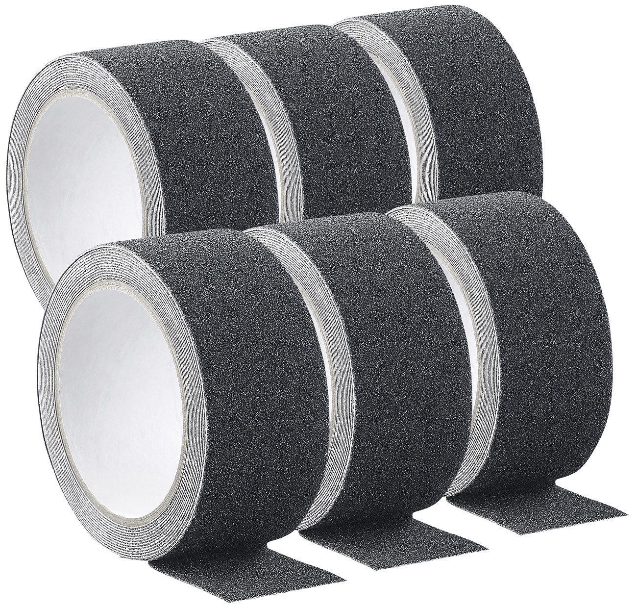 AGT griptape: Set de 6 bandes adhésives antidérapantes, robustes et étanches, 48mm x 4m, noir (ruban adhésif super étanche, revêtement antidérapant)