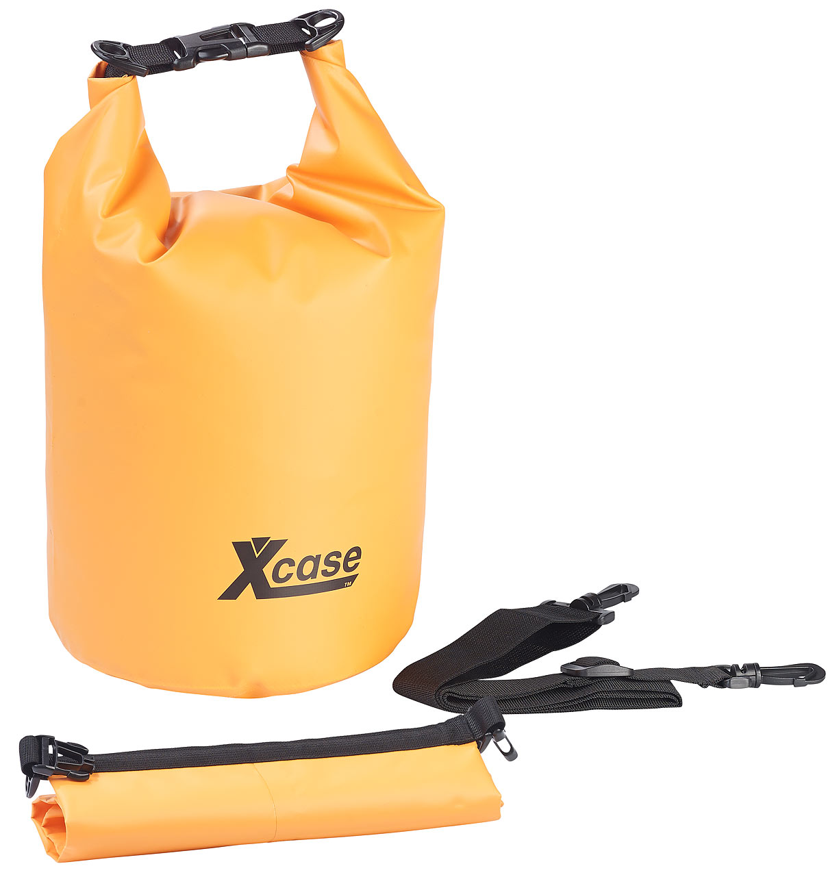 Xcase Wasserfester Seesack: Wasserdichter Packsack, strapazierfähige Industrie-Plane, 10 l, orange (wasserfeste Packtaschen, Trockensäckli)