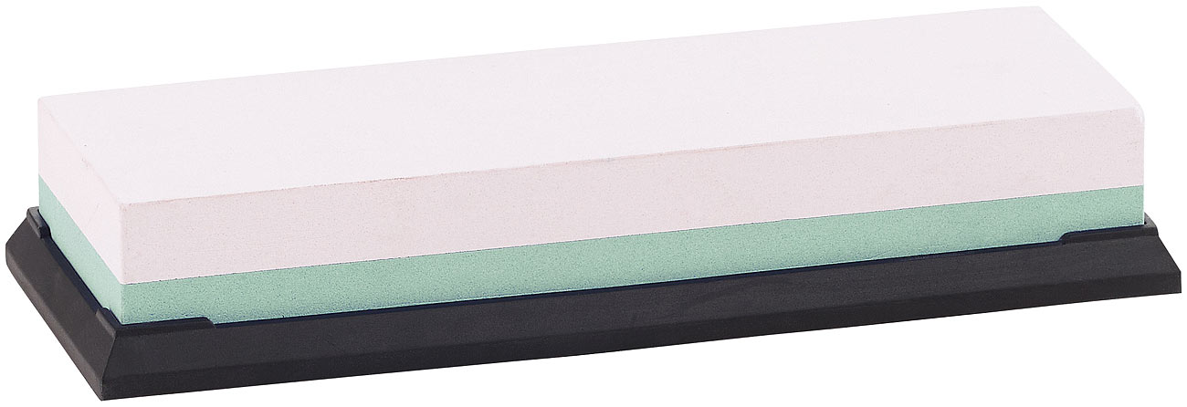 TokioKitchenWare Messerschleifstein: Doppel-Wasser-Schleifstein mit rutschfestem Halter, Körnung 400/1500 (Abziehstein, Japanische Messer Schleifen)