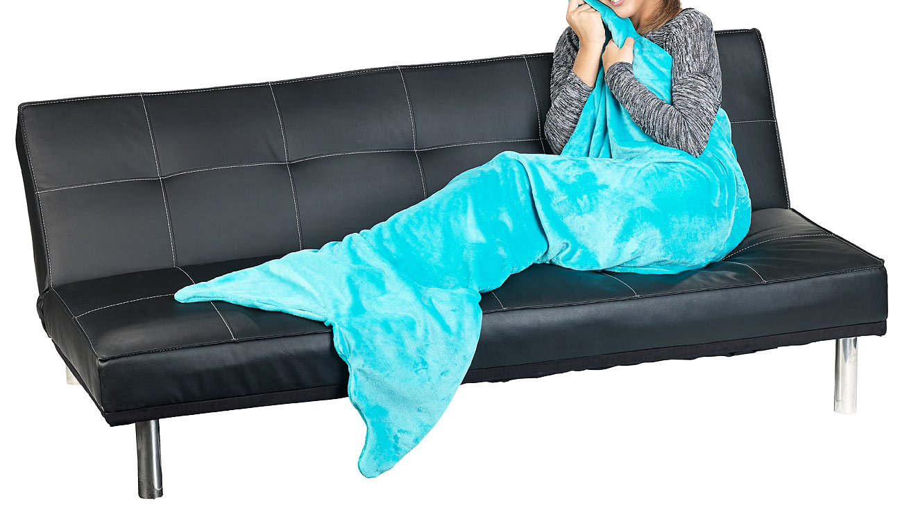 Wilson Gabor Meerjungfrauendecke: Weiche Meerjungfrau-Decke mit Flosse für Erwachsene, 180 x 70 cm, grün (Kuscheldecke Meerjungfrau)