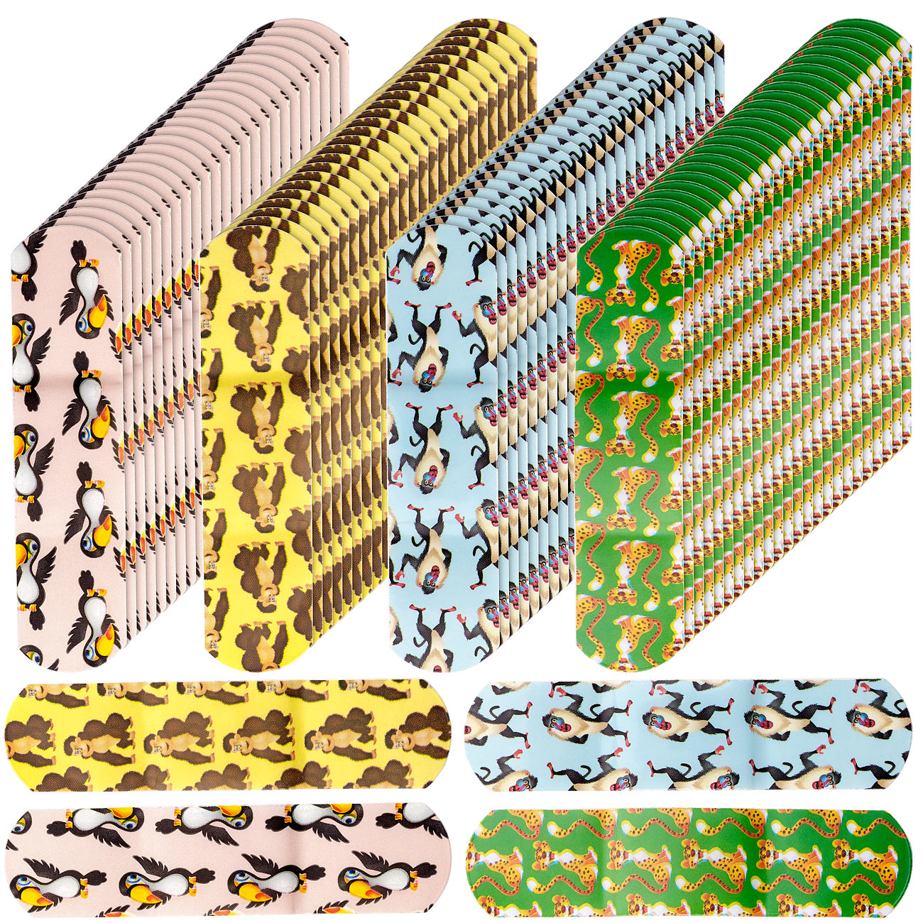 newgen medicals Heftpflaster: 100er-Pack medizinische Kinder-Pflaster, Tiermotive, hautfreundlich (Kinderpflaster, Kinder-Motiv-Pflaster)