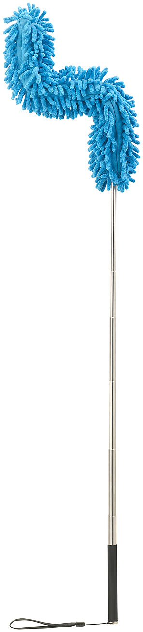 Sichler limpiador de polvo: Plumero de microfibra moldeable con mango telescópico, hasta 135 cm (limpiador de polvo, limpiador de persianas y)