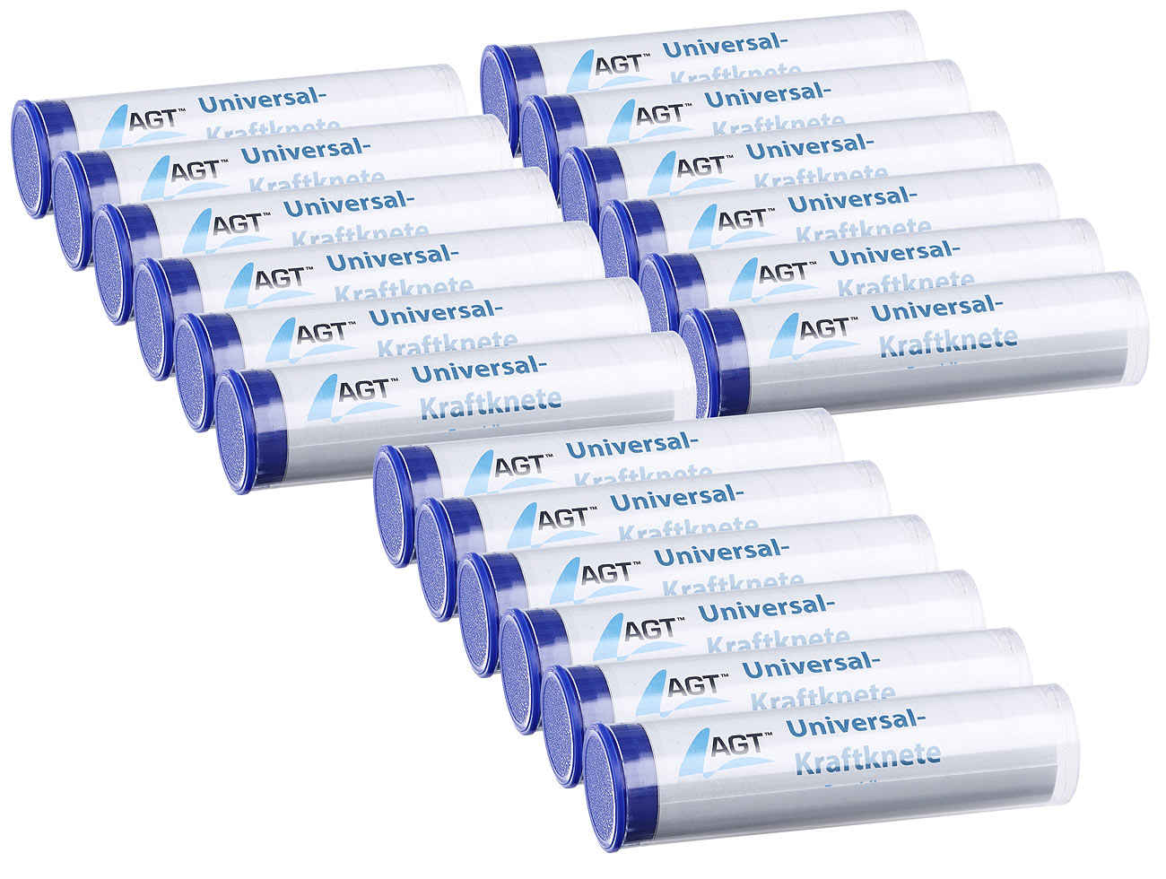 AGT Haftknete: 18er-Pack Universal-Kraftknete: 2-Komponenten-Kleber aus Epoxidharz (Powerknete, 2 Komponenten Kit)
